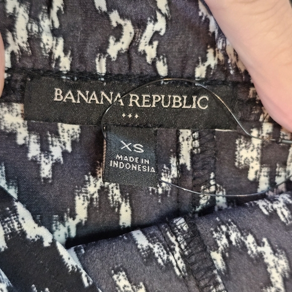 Banana Republic Black White Ikat Maxi Dress XS Summer Sleeveless Racerback - Picture 6 of 10